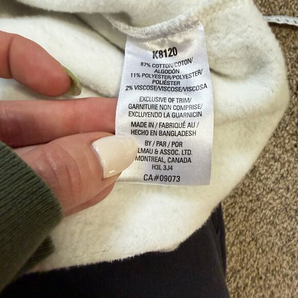 Kangol Crew Neck Cropped Gray Sweatshirt Large Long Sleeves Soft Pullover - Picture 5 of 5